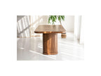 Cassis - Set with Extendable Console Table 43 to 187 cm + 4 Borely Chairs - Solid Oak Veneer and Bouclé Fabric