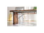 Cassis - Set with Extendable Console Table 43 to 187 cm + 4 Borely Chairs - Solid Oak Veneer and Bouclé Fabric