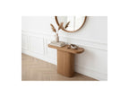 Cassis - Set with Extendable Console Table 43 to 187 cm + 4 Borely Chairs - Solid Oak Veneer and Bouclé Fabric