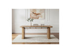 Cassis - Set with Extendable Console Table 43 to 187 cm + 4 Borely Chairs - Solid Oak Veneer and Bouclé Fabric