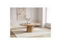 Sugiton - Table À Manger Ronde Extensible 130 À 180 Cm Placage Chêne Massif