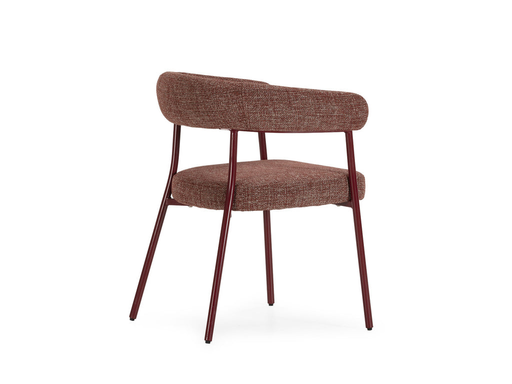 Rosa - Set of 2 Chairs - Red Textured Fabric