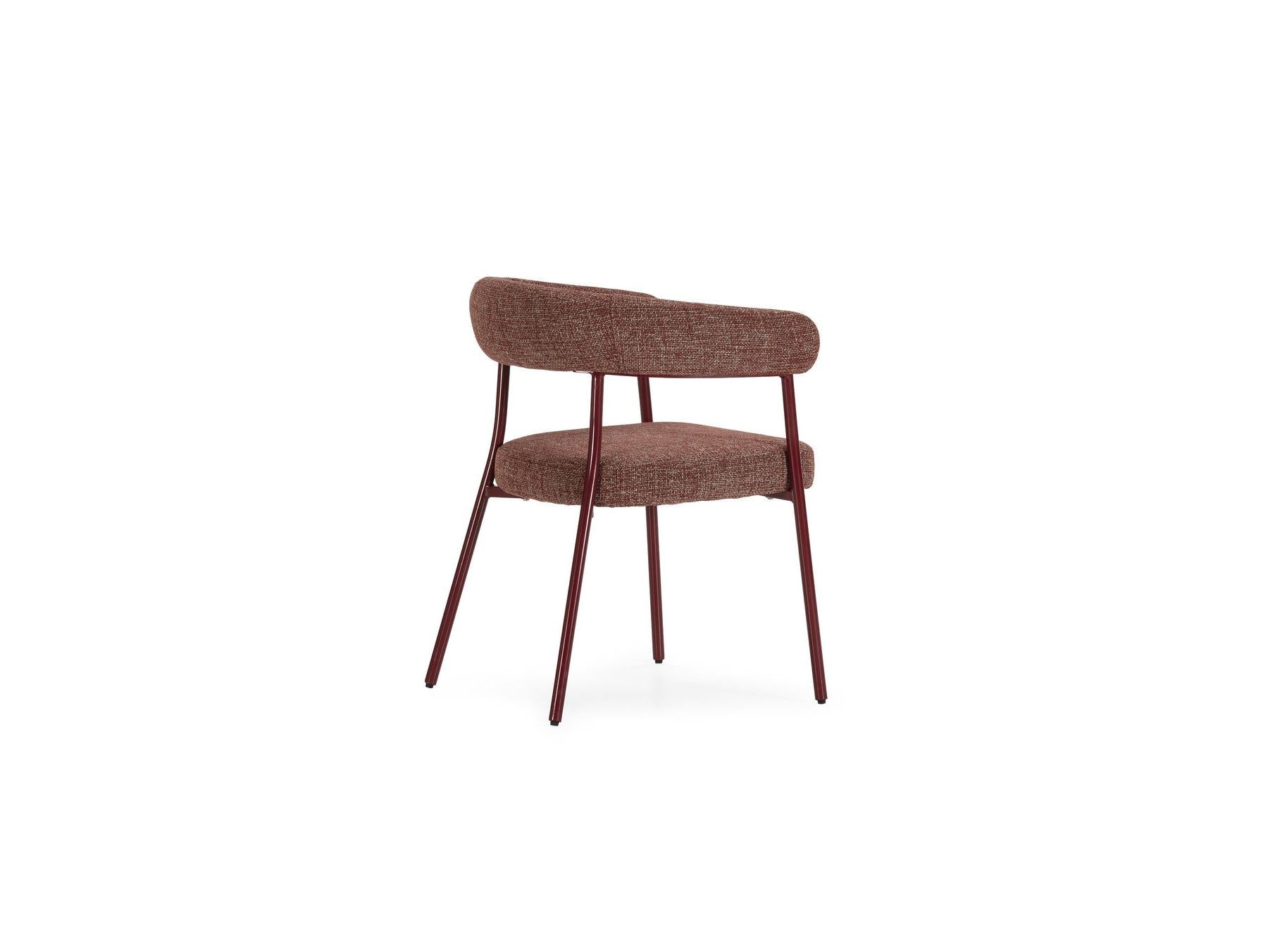 Rosa - Set of 2 Chairs - Red Textured Fabric