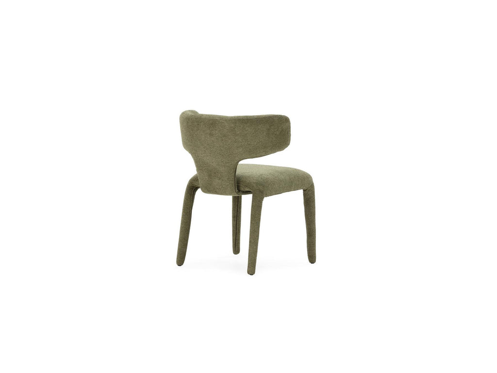 Sasha - Conjunto - Con mesa de comedor ovalada beige + sillas Mila de tejido texturizado - Lote de 4 sillas