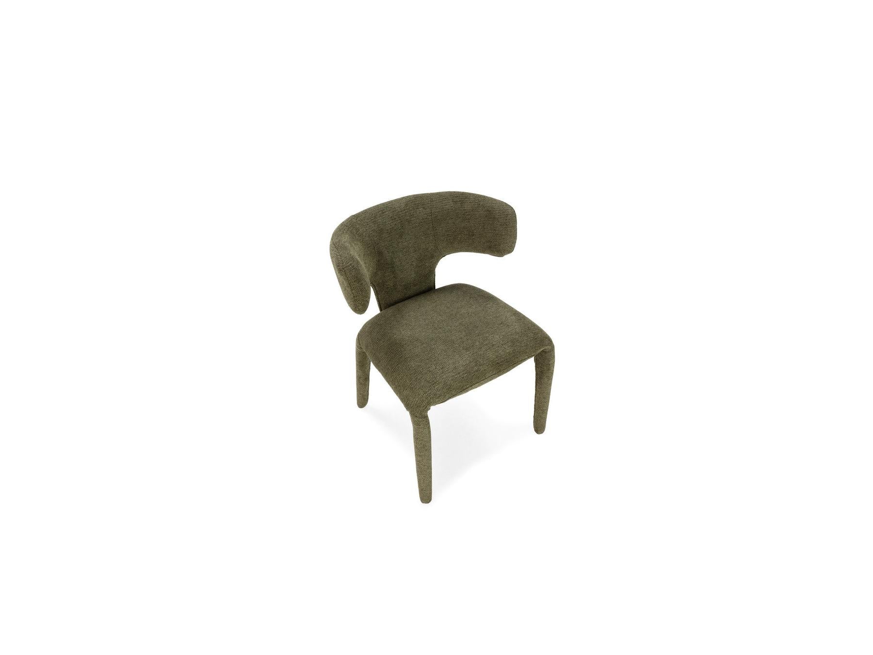 Sasha - Conjunto - Con mesa de comedor ovalada beige + sillas Mila de tejido texturizado - Lote de 4 sillas