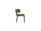 Sasha - Conjunto - Con mesa de comedor ovalada beige + sillas Mila de tejido texturizado - Lote de 4 sillas