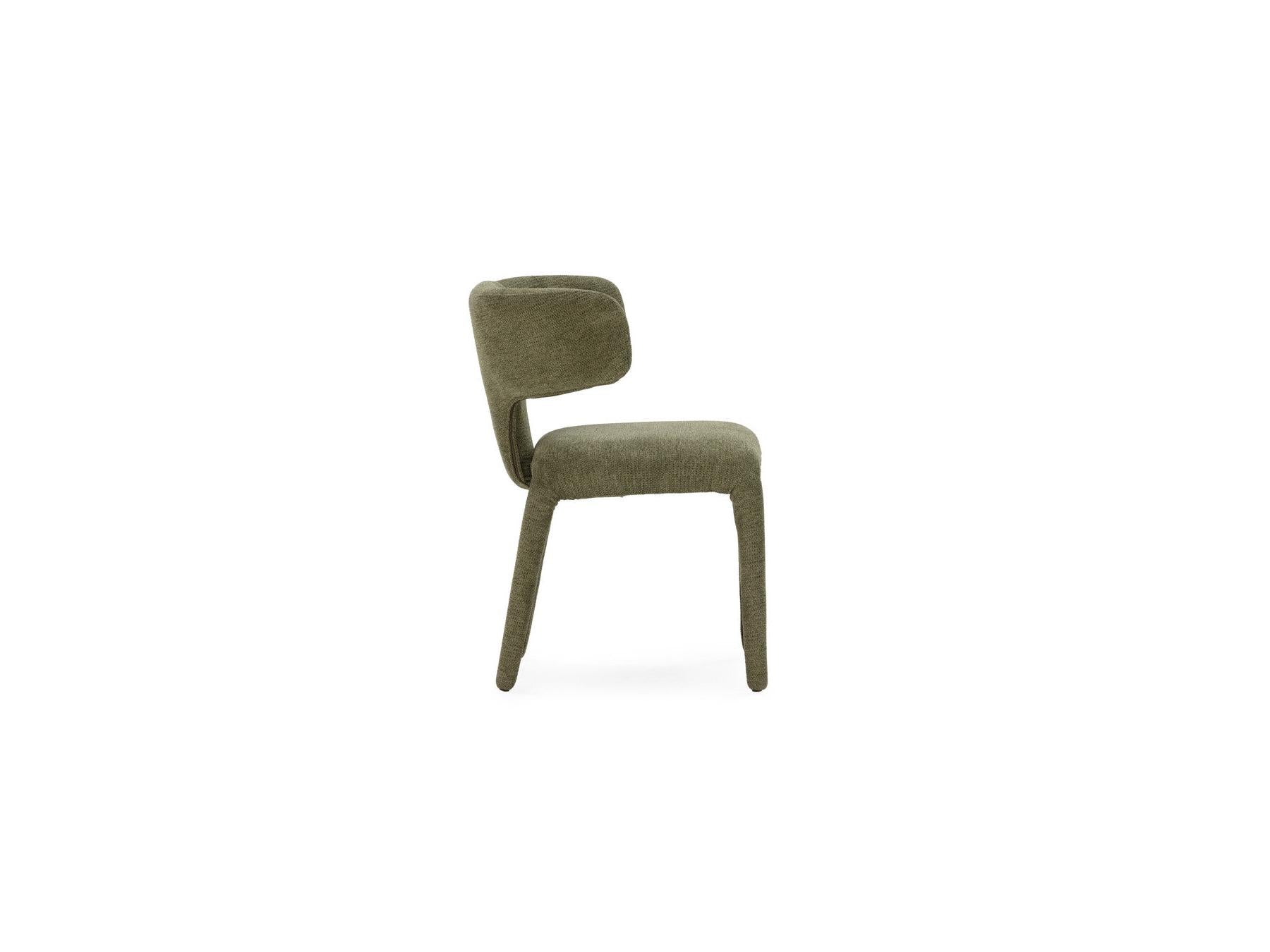 Sasha - Conjunto - Con mesa de comedor ovalada beige + sillas Mila de tejido texturizado - Lote de 4 sillas