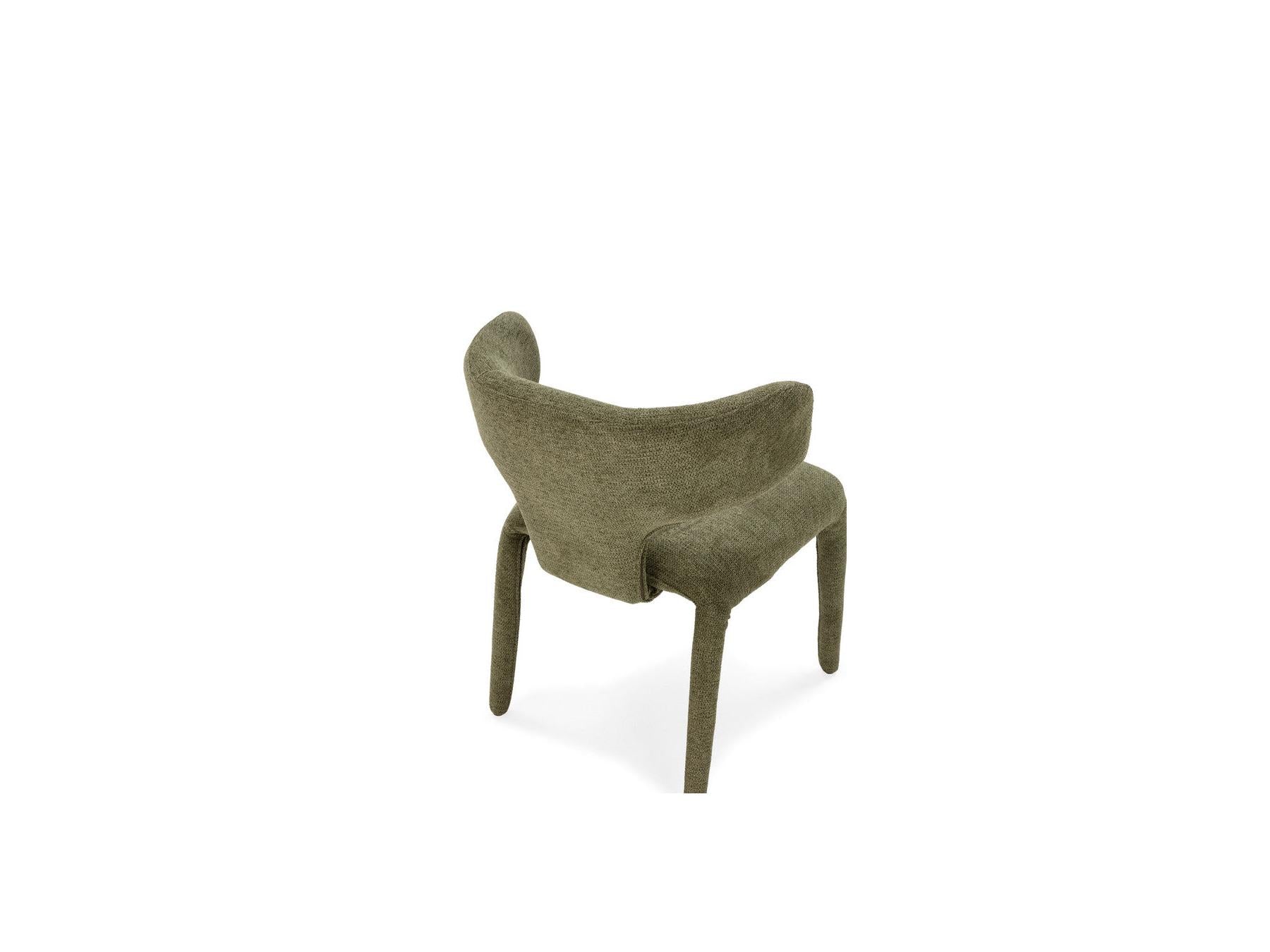 Sasha - Conjunto - Con mesa de comedor ovalada beige + sillas Mila de tejido texturizado - Lote de 4 sillas
