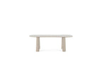 Sasha - Conjunto - Con mesa de comedor ovalada beige + sillas Mila de tejido texturizado - Lote de 4 sillas
