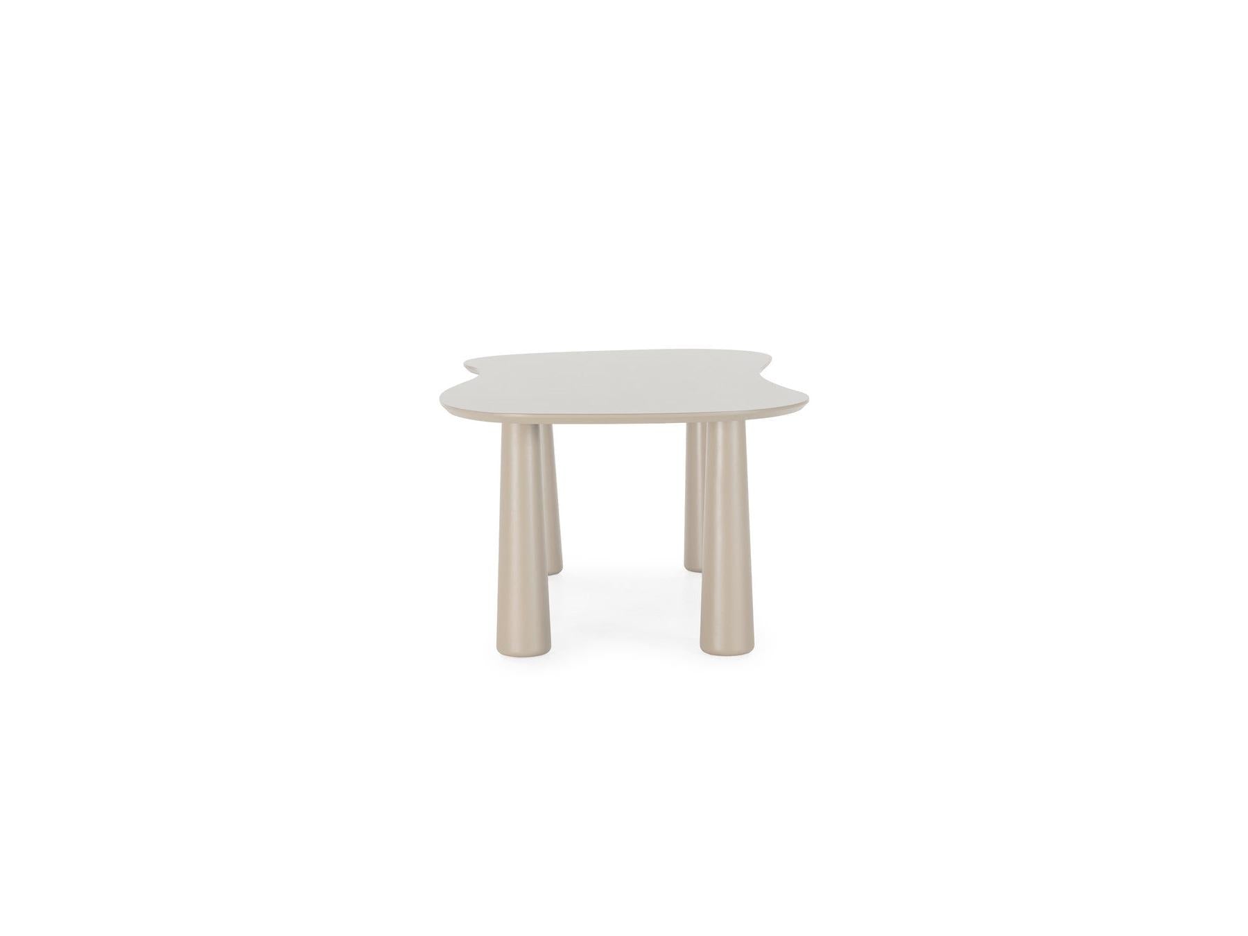 Sasha - Conjunto - Con mesa de comedor ovalada beige + sillas Mila de tejido texturizado - Lote de 4 sillas
