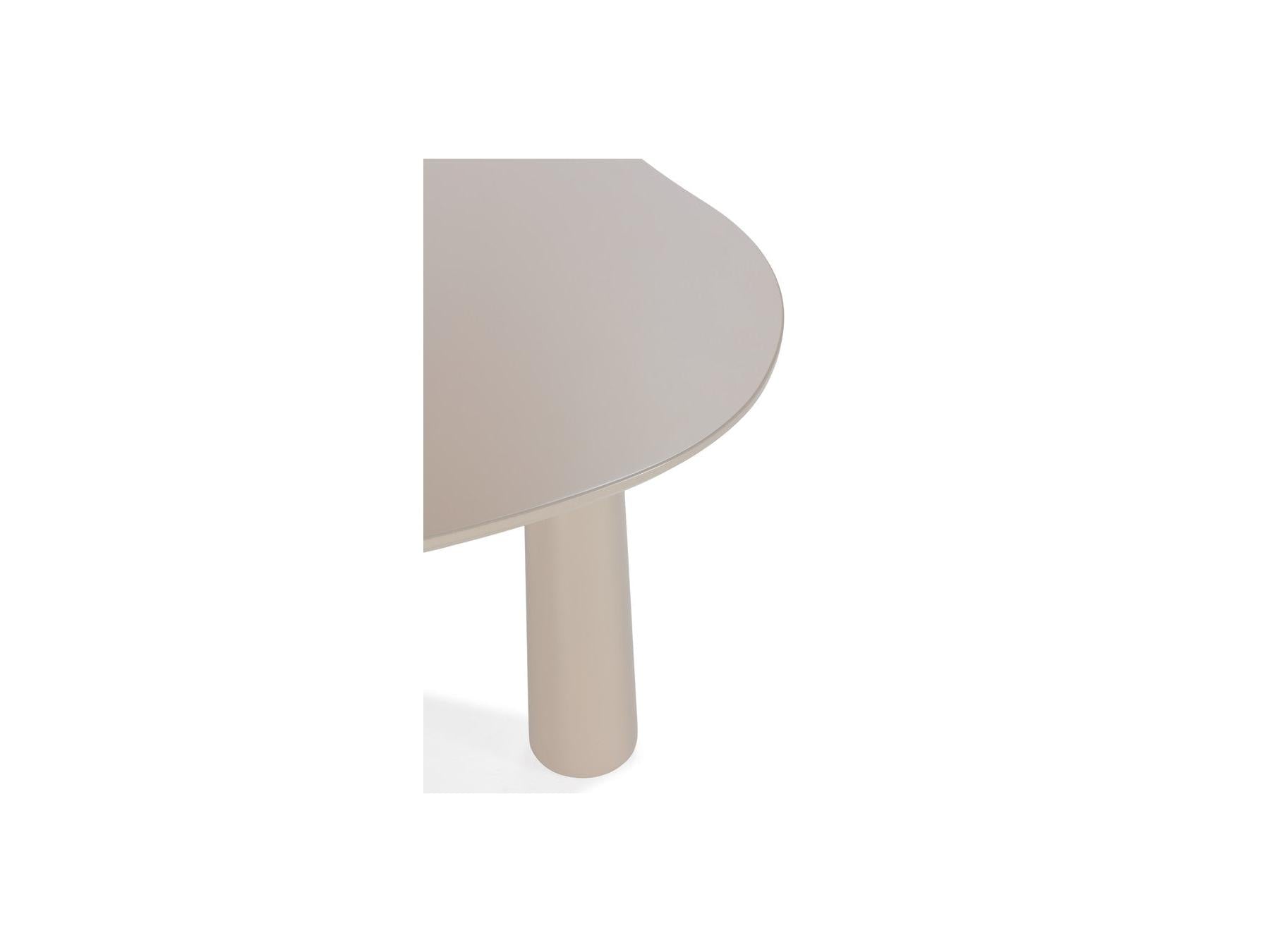 Sasha - Conjunto - Con mesa de comedor ovalada beige + sillas Mila de tejido texturizado - Lote de 4 sillas
