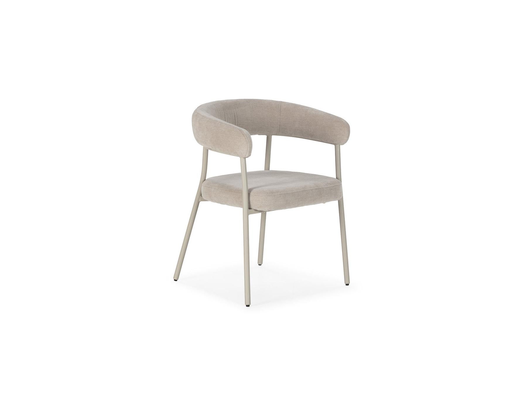 Rosa - Lot De 2 Chaises - Tissu Velours Beige