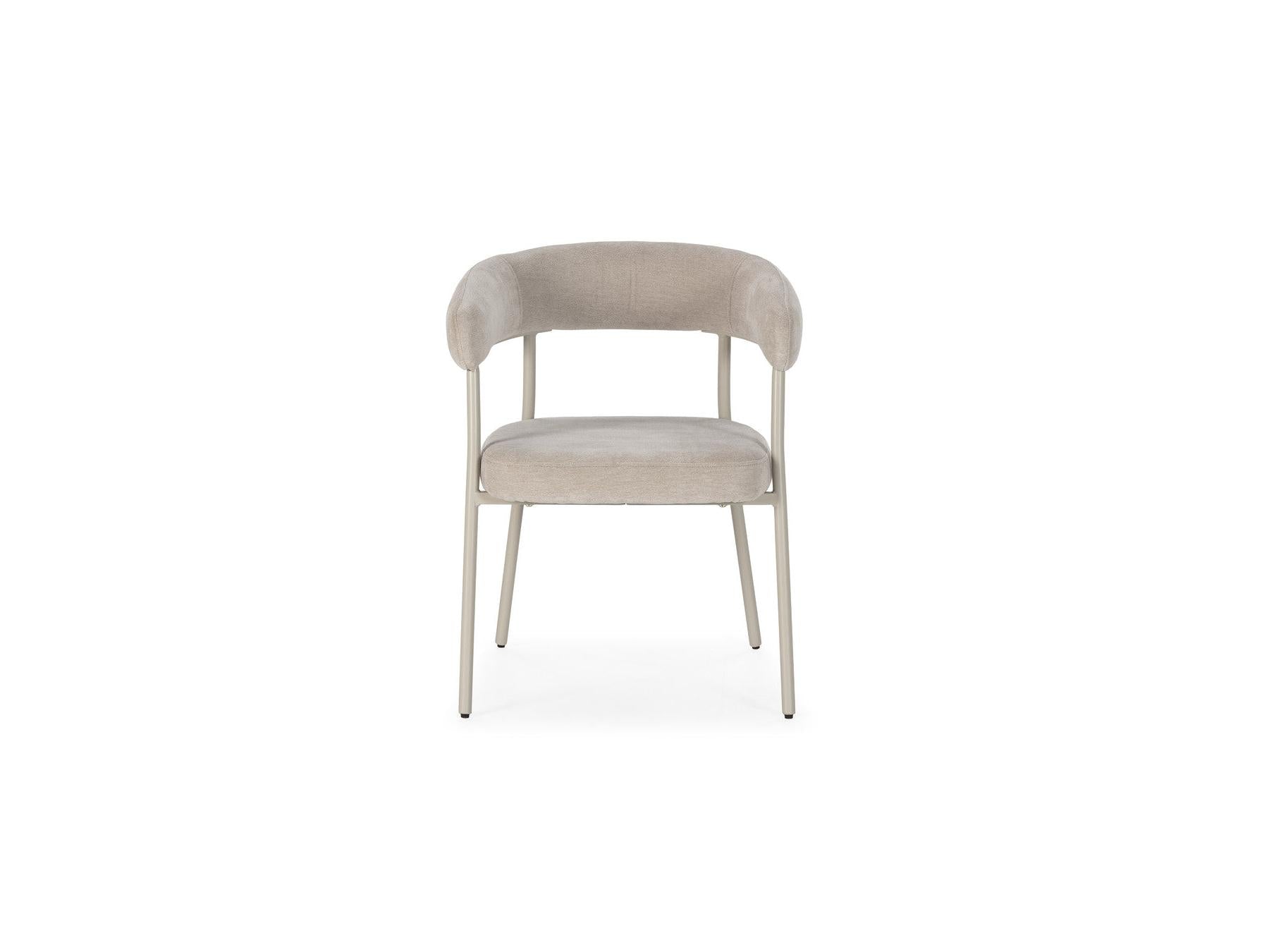 Rosa - Lot De 2 Chaises - Tissu Velours Beige