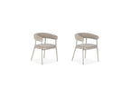 Rosa - Lot De 2 Chaises - Tissu Velours Beige