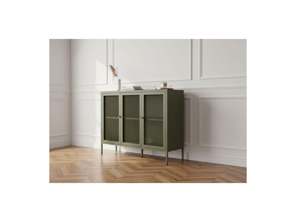 Clara - Meuble Tv 4 Portes 160 Cm Métal + Buffet 3 Portes 120 Cm Métal Édition Limitée