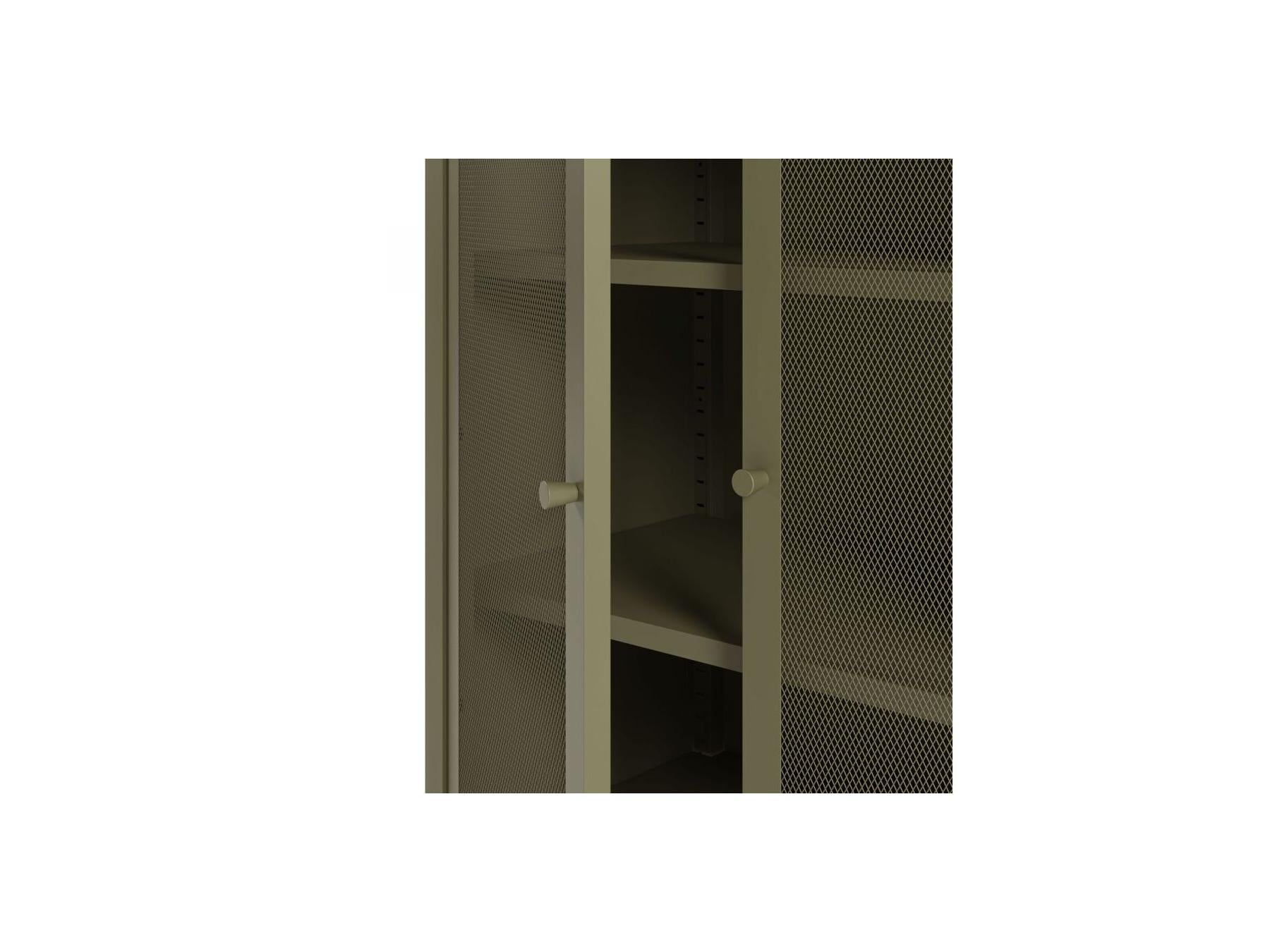 Clara - Meuble Tv 4 Portes 160 Cm Métal + Buffet Haut 2 Portes 70 Cm Métal + Table Basse 100 Cm Métal Édition Limitée