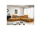 Jana - Sofá esquinero fijo modular con reposacabezas - Tejido texturizado con 2 módulos sin brazos, 1 esquina y 2 pufs - Reversible