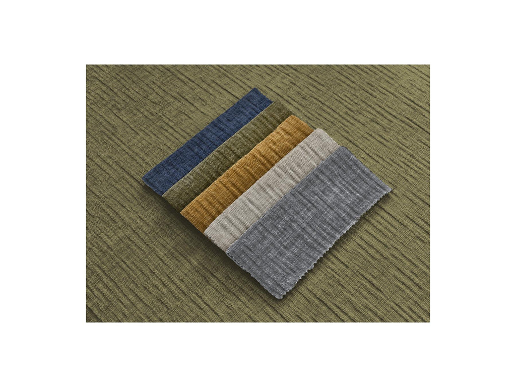 Jana - Sofá esquinero fijo modular con reposacabezas - Tejido texturizado con 2 módulos sin brazos, 1 esquina y 2 pufs - Reversible