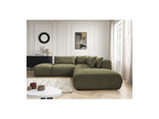 Jana - Sofá esquinero fijo modular con reposacabezas - Tejido texturizado con 2 módulos sin brazos, 1 esquina y 2 pufs - Reversible