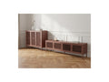 Clara - Meuble Tv 4 Portes 160 Cm Métal + Buffet 3 Portes 120 Cm Métal Édition Limitée