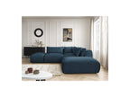 Jana - Canapé D'Angle Fixe Modulable Avec Têtières - Tissu Velours Avec 2 Chauffeuses, 1 Angle Et 2 Poufs - Réversible