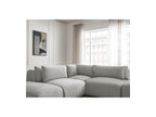 Jana - Canapé D'Angle Fixe Modulable Avec Têtières - Tissu Velours Avec 2 Chauffeuses, 1 Angle Et 2 Poufs - Réversible