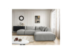 Jana - Canapé D'Angle Fixe Modulable Avec Têtières - Tissu Velours Avec 2 Chauffeuses, 1 Angle Et 2 Poufs - Réversible