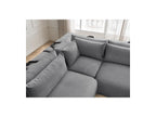 Jana - Canapé D'Angle Fixe Modulable Avec Têtières - Tissu Velours Avec 2 Chauffeuses, 1 Angle Et 2 Poufs - Réversible