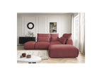 Jana - Canapé D'Angle Fixe Modulable Avec Têtières - Tissu Velours Avec 2 Chauffeuses, 1 Angle Et 2 Poufs - Réversible