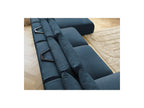Jana - Sofá panorámico fijo modular con reposacabezas - Tejido de terciopelo con 2 chaises longues y 2 sillones
