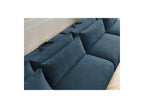 Jana - Sofá panorámico fijo modular con reposacabezas - Tejido de terciopelo con 2 chaises longues y 2 sillones