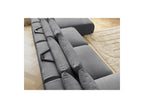 Jana - Sofá panorámico fijo modular con reposacabezas - Tejido de terciopelo con 2 chaises longues y 2 sillones