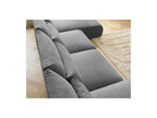 Jana - Sofá panorámico fijo modular con reposacabezas - Tejido de terciopelo con 2 chaises longues y 2 sillones