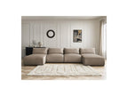 Jana - Sofá panorámico fijo modular con reposacabezas - Tejido de terciopelo con 2 chaises longues y 2 sillones