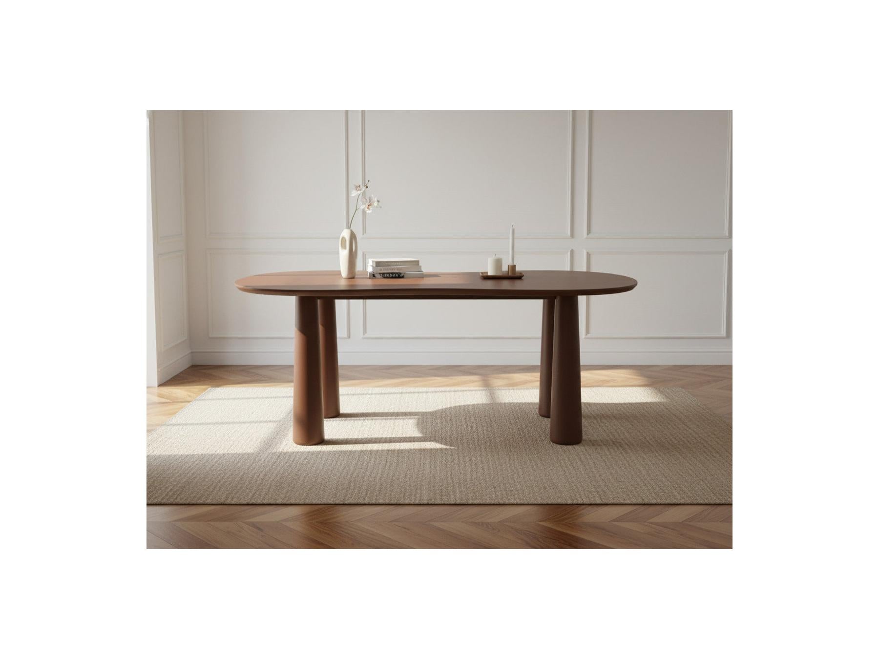 Sasha - Table À Manger Ovale - Marron