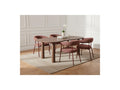 Sasha - Ensemble Avec Table À Manger Ovale + Chaises Rosa Tissu Texturé Marron - Lot De 4 Chaises