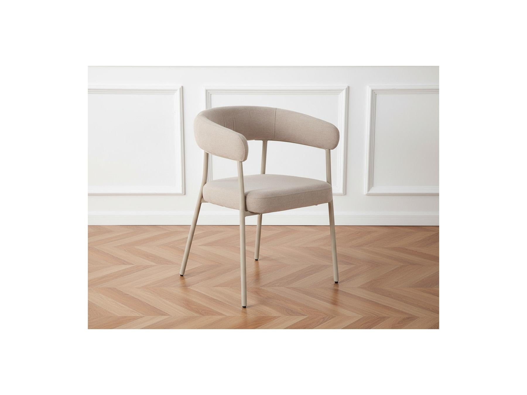 Rosa - Lot De 2 Chaises - Tissu Velours Beige