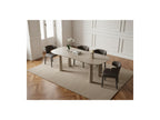 Sasha - Conjunto - Con mesa de comedor ovalada beige + sillas Mila de tejido texturizado - Lote de 4 sillas