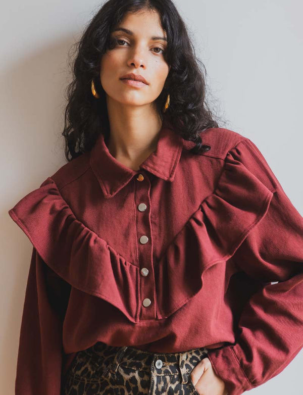 Ewen Burgundy Blouse