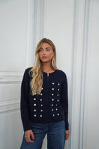 Strickjacke mit Reißverschluss Ben – Marineblau
