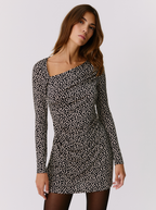 Long Sleeve Dots Party Dress