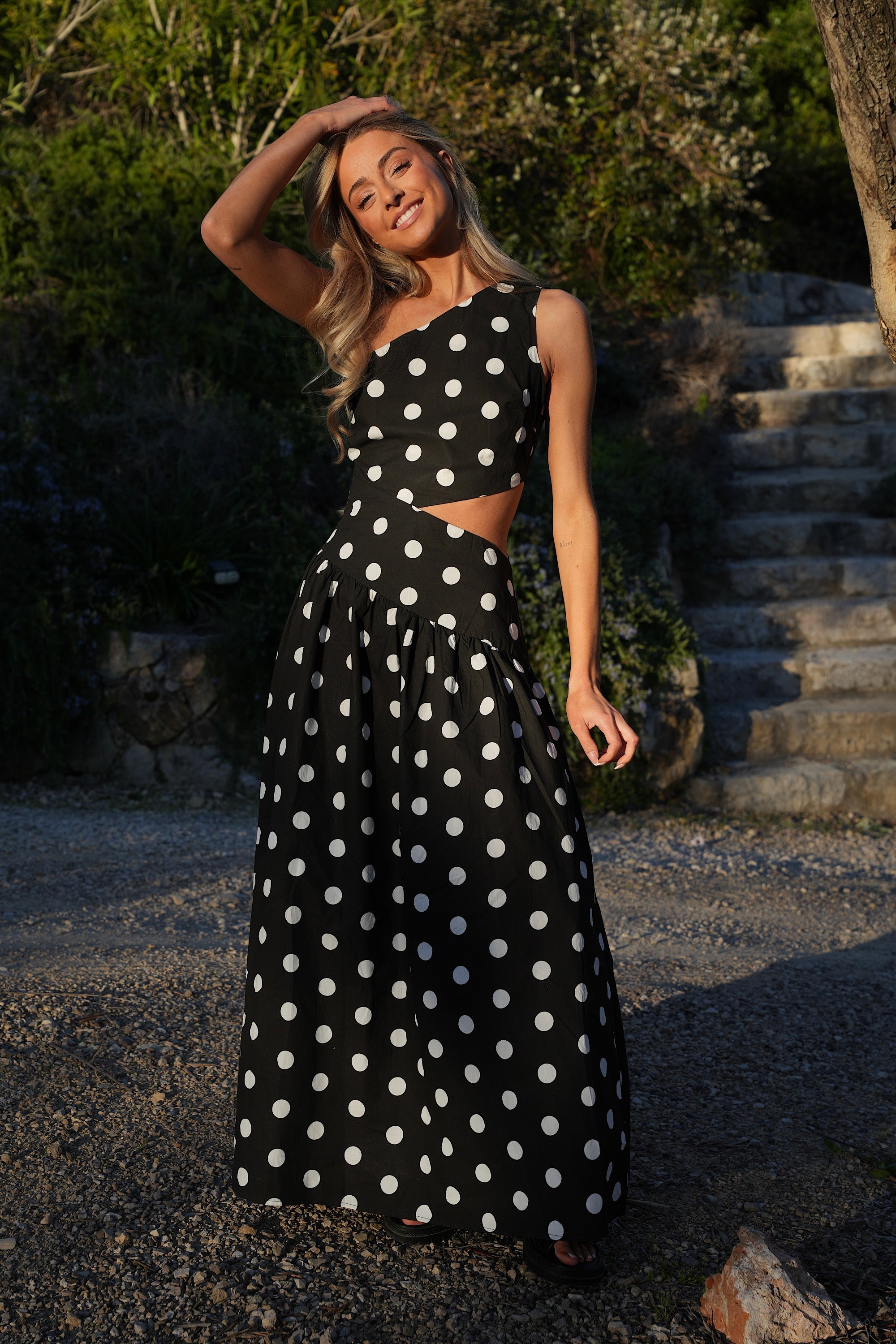 Robe À Pois Émeline - Noir/Blanc