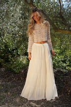 Falda larga Chloé - Crema