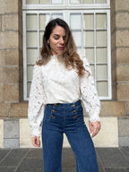 Blusa Alma Crudo De Encaje