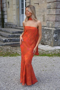 Vestido sin tirantes Mia - Naranja oscuro