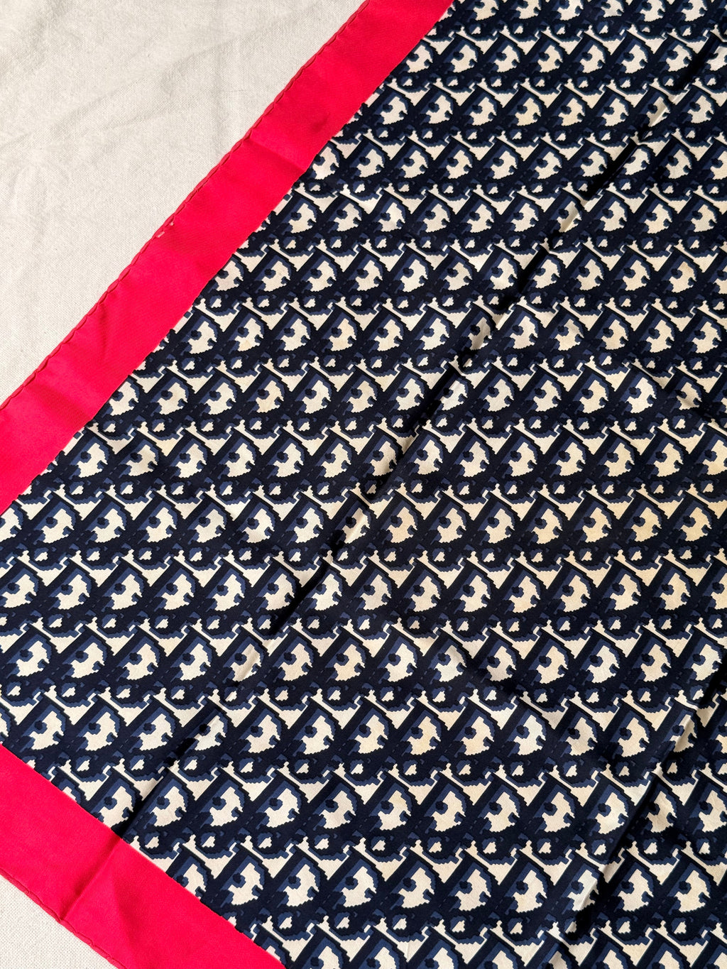 Christian Dior Scarf – Blue And Pink Monogram Model