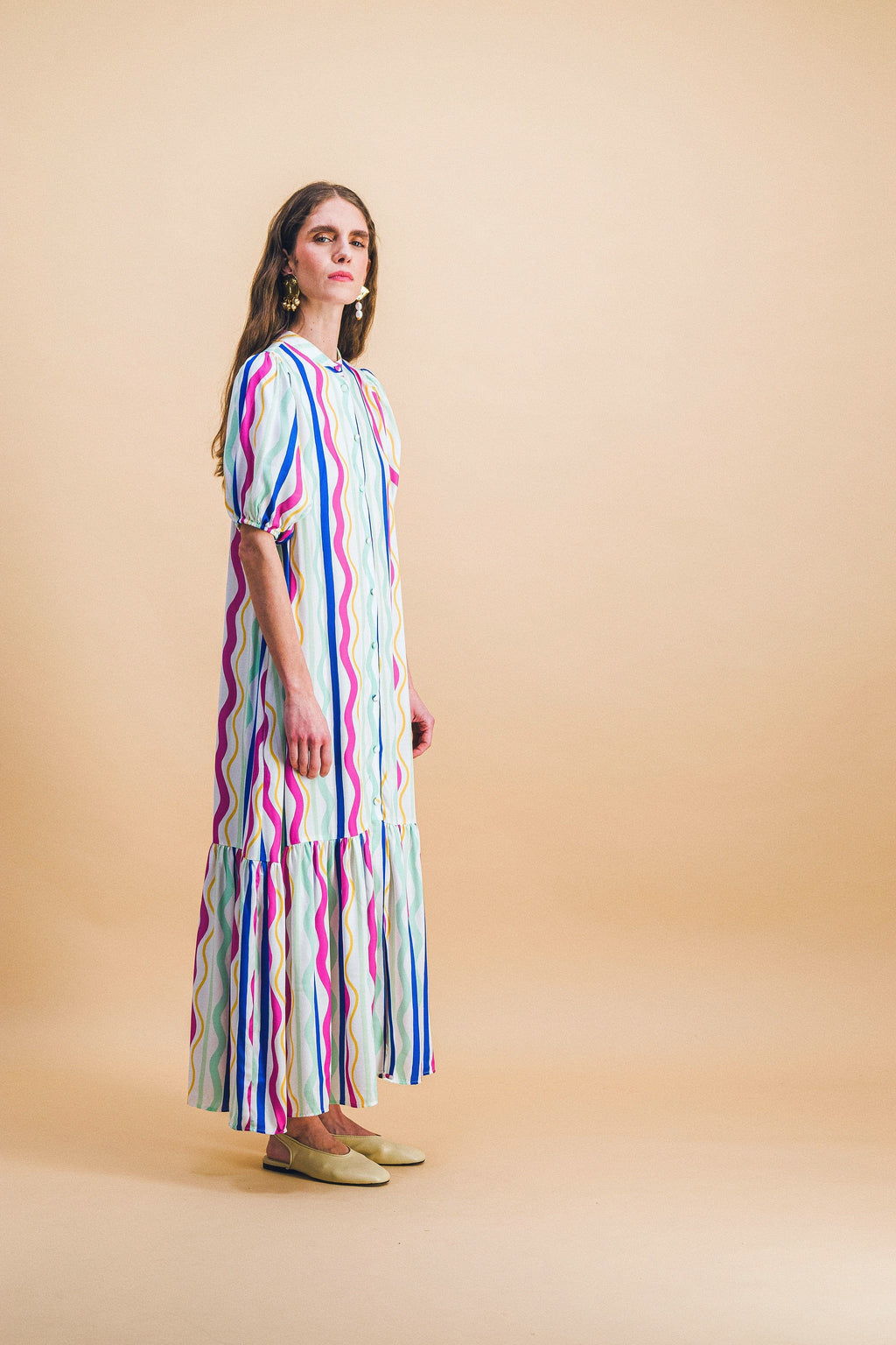 Clemence Rainbow Lines Dress