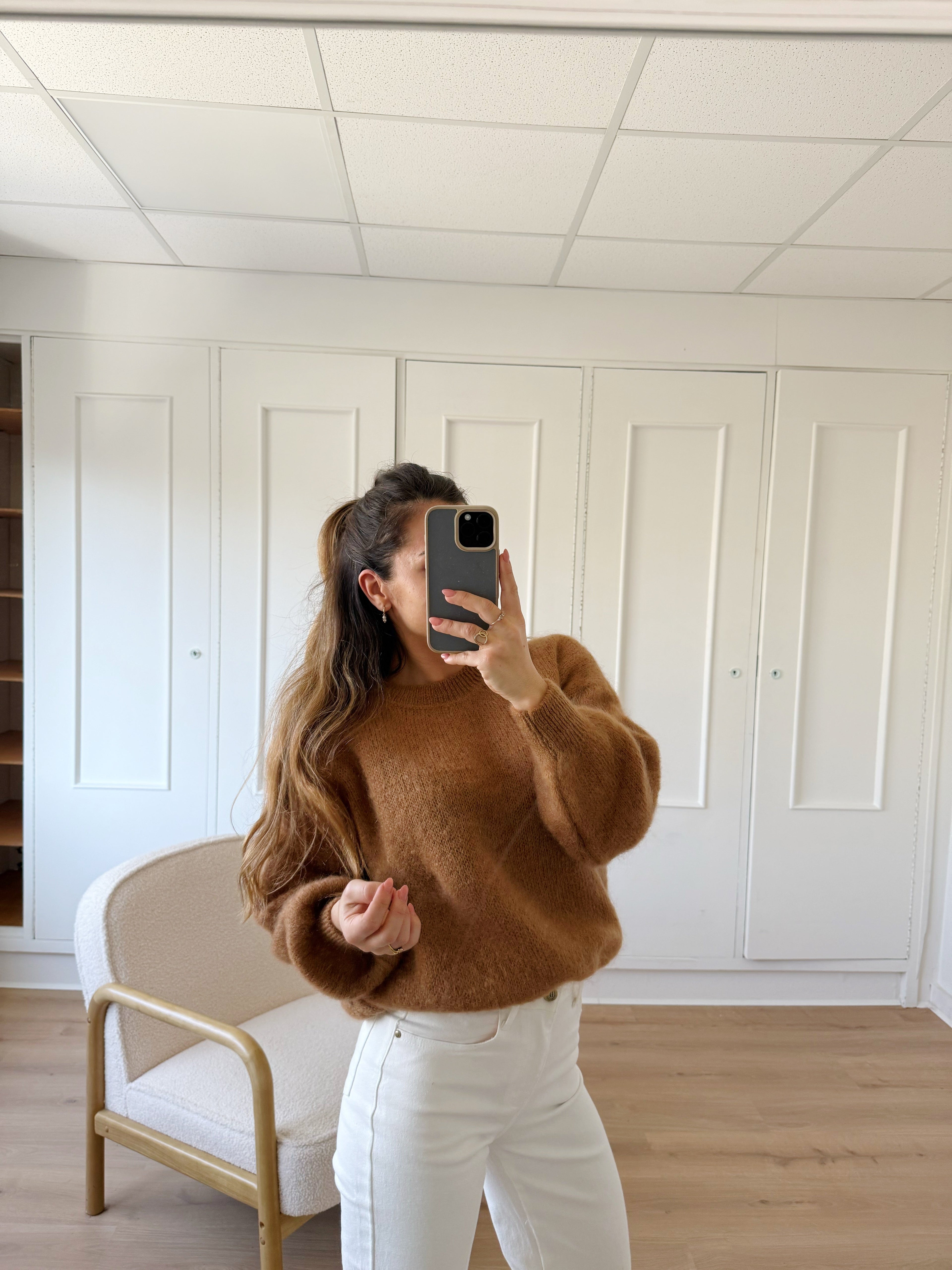 Gaia camel mohair and wool knit