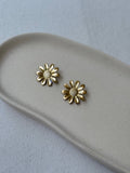 Vintage Earrings - Gold-Tone Flower