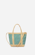 Cabas S in Raffia and Linen - Mint
